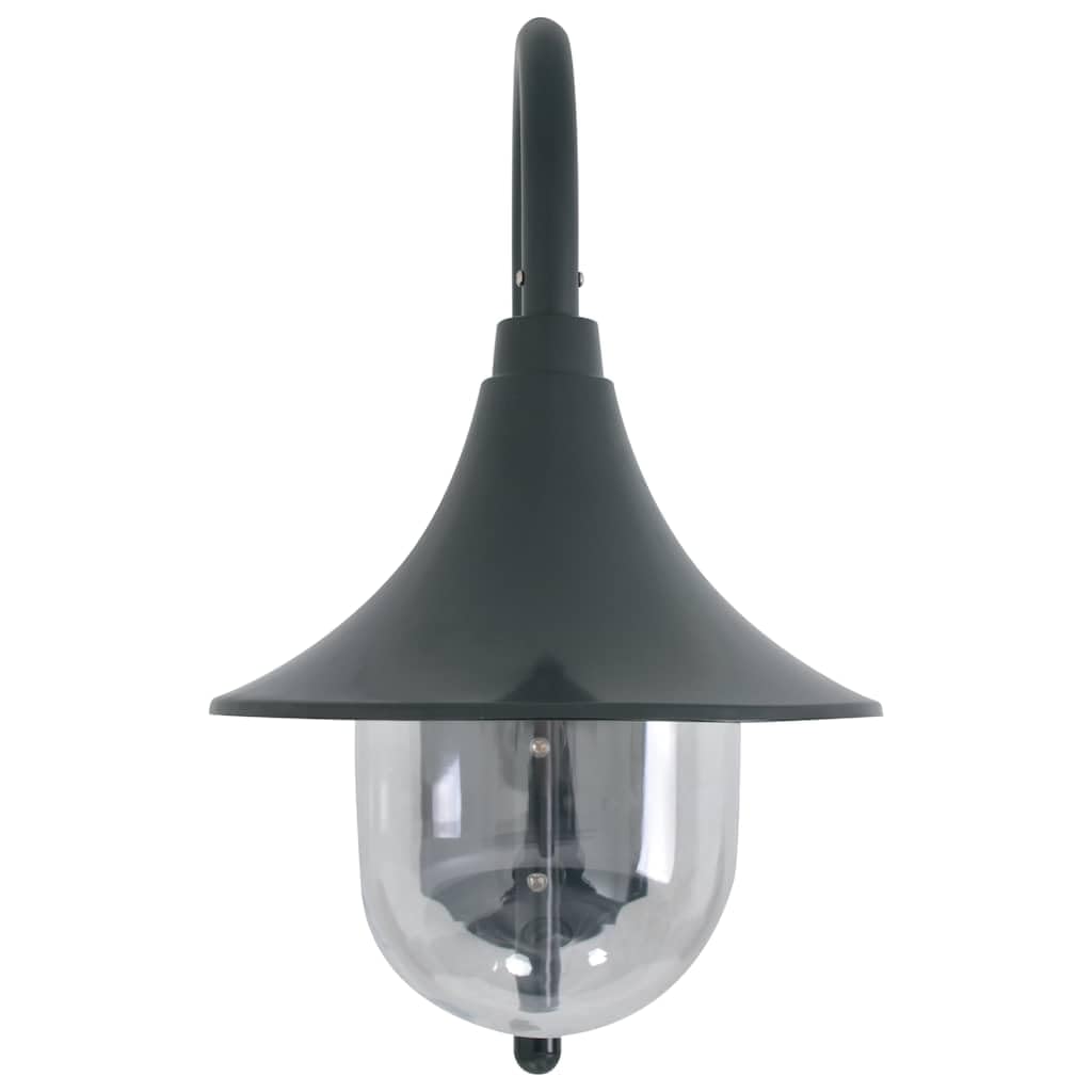 Latarnia ścienna ogrodowa aluminiowa ciemnozielona E27 42 cm
