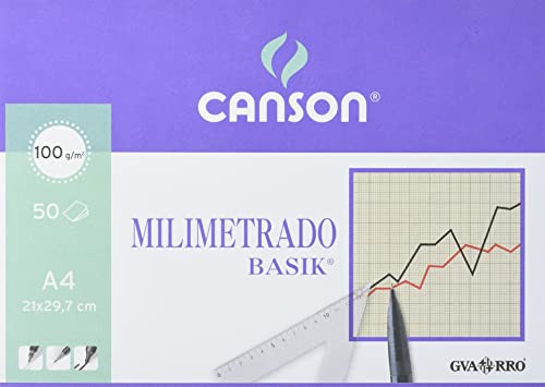 Canson Guarro Canson 200402861 Cahier 50 feuilles papier millimétré A4 90 g