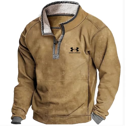 Western Cowboy Aztec Men Unisex Sweatshirt, Long Sleeve Buttons Casual Pullover, Streetwear for Spring and Autumn