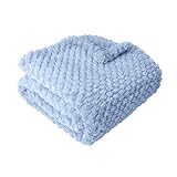 Ultra Soft Cozy Fleece Baby Blanket for Boys Girls Fluffy Breathable Receiving Blanket for Newborns, Perfect for Nursery, Stroller, Swaddling & Toddler Security (Light Blue, 30” X 40”)