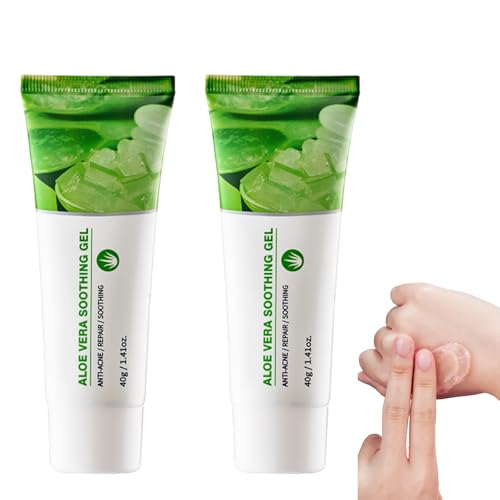 Gel De Aloe Vera Calmante - 2 Unidades, Alivio Quemaduras Solares, Hidratante De Absorción Rápida Para Piel Irritada, Rostro, Cuerpo Y Cabello, Sin Sensación Pegajosa