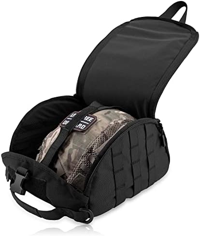 Tactical Helmet Bag Pack,Multi-Purpose Molle Storage Military Carrying Pouch for Sports Hunting Shooting Combat Helmets. … (Black)