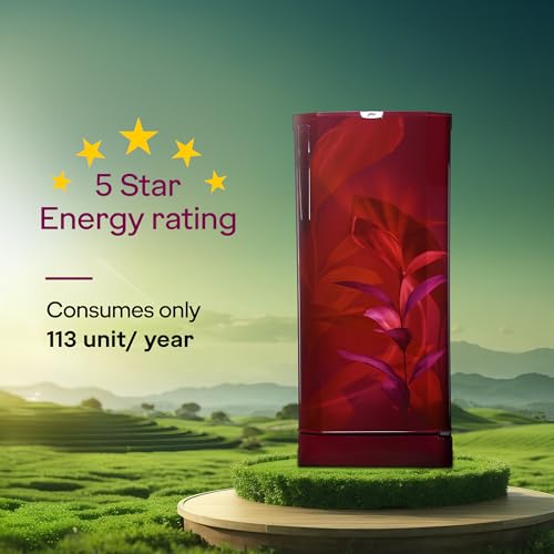 Image of Godrej 185 L 5 Star 5 Years Comprehensive Warranty Technology| Toughened Glass Shelves| Large Shelve Space Direct Cool Single Door Refrigerator (2026 Model, RD 195EN TAI MN WN, Marine Wine)