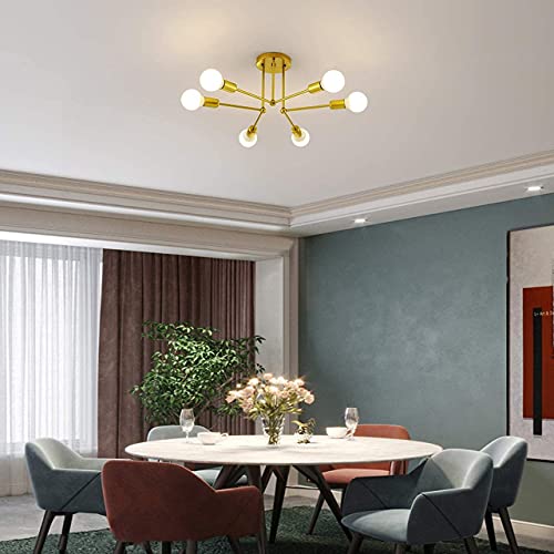 Lustre Sputnik, Home-Neat 6 luzes Luminária de teto Moderna E27 Iluminação de Teto para Quarto Sala