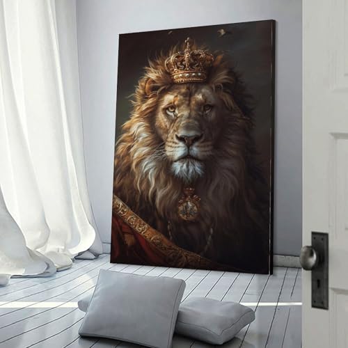 Toile Roi Lion tableau mural de haute qualité pour salon élégant 30x45cm
