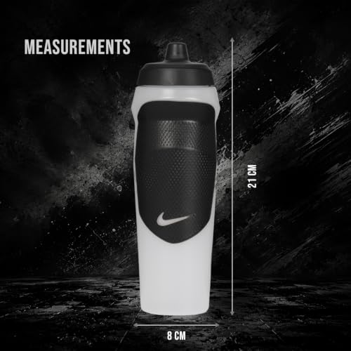 Image of Nike HYPERSPORT BOTTLE 20 OZ - CLEAR /BLACK /BLACK /CLEAR, 591 ML