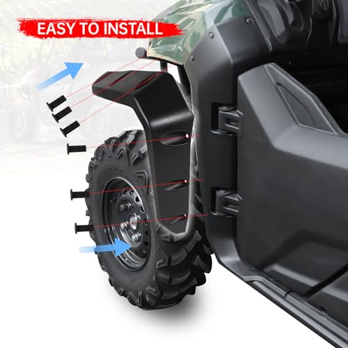 Image of Front Fender Flares for Honda Pioneer 700-2 700-4 2014-2021 | Front Mud Guard Extension Mud Flaps for Honda Pioneer 700 2P 4P 2014-2021 Accessories, Replace #08P70-HL3-600