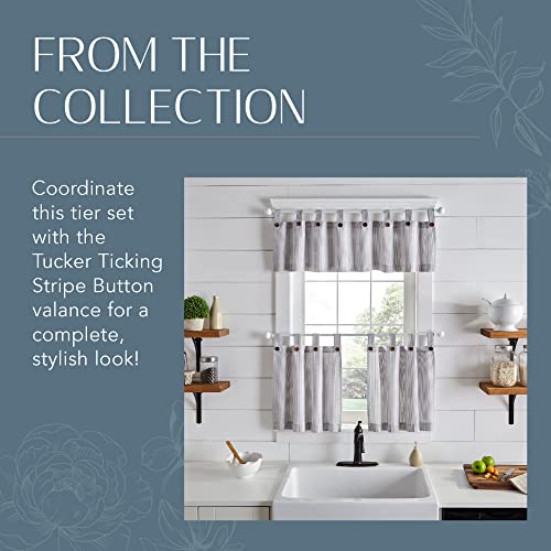 Elrene Home Fashions Tucker Ticking Stripe Window Valance For Kitchen Or Bathroom, 60" X 15", 1 Valance, Red #TOP4