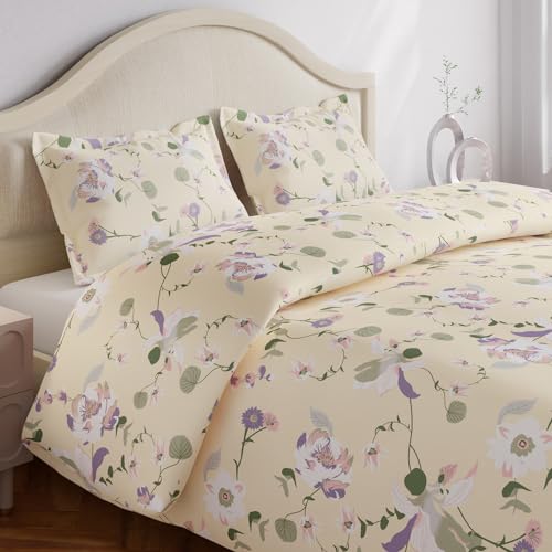 Image of Haus & kinder Double Bedsheet for Queen Size Bed | 90 x 100 Inches 144 TC Cotton Bedsheet for Double Bed with 2 Pillow Covers - Bold Floral