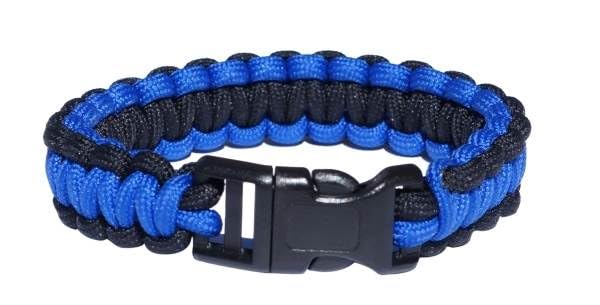 Thin Blue Line Paracord Survival Bracelet - Standard