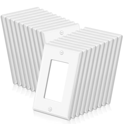 Image of BESTTEN 20 Pack Decorator Wall Plates 1-Gang Electrical Cover Plate, White