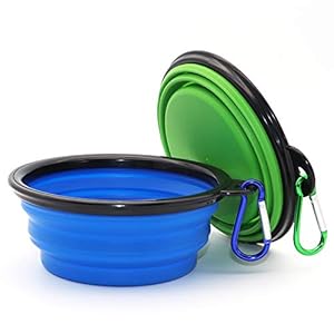   Dog-Bowl-Pet-Collapsible-Bowls-2-Pack-for-Cats-Dogs-Portable-Pet-Feeding-Watering-Dish-for-Walking-Parking-Traveling-with-2-Carabiners-Small-BlueGreen