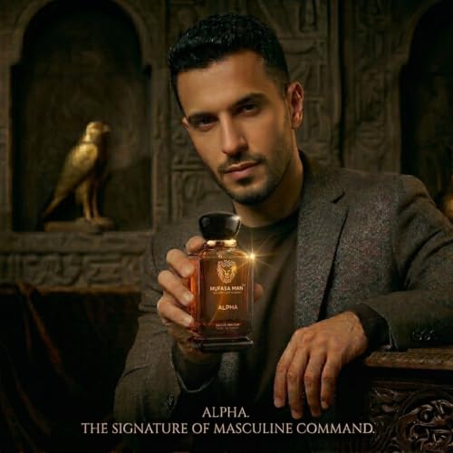 Image of Alpha Eau de Parfum for Men | Bold Spices, Woody & Saffron EDP | Long-Lasting Fragrance Spray | Dark & Magnetic Scent | Mufasa Perfume | 100ml