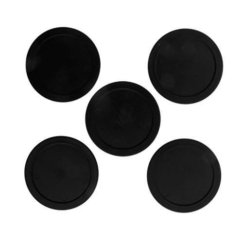 Fenteer 5 Pieces 62mm Plastic Air Hockey Table Pucks for Game Tables, Equipment, Accessories - Black - Thumbnail 5