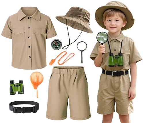 Catálogo para Comprar On-line Ropa de Caza para Niño disponible en línea. 46 KAIPUTE - Disfraz de explorador de aventurero para niños y niñas, safari, camping, Trailblazer de selva, kit para exteriores, 4-5T, color caqui