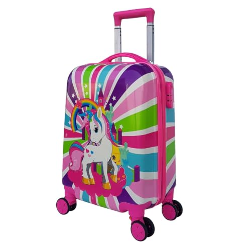 Image of GOCART WITH G LOGO Polycarbonate 360A Rotating Wheels with Carry Handle Kids Trolley Luggage Bag (Blue) (Small)