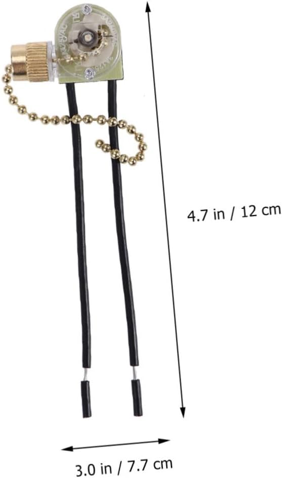 3pc Golden Pull Chain for Ceiling Fan Two-wire off Replacement for and Appliances Easy Install and Design