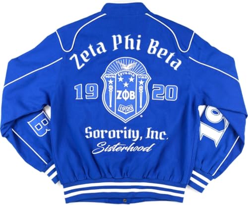 Big Boy Zeta Phi/Φ Beta Divine 9 S12 Racing Twill Jacket [Royal Blue] - ID#68412-146-208-0-02