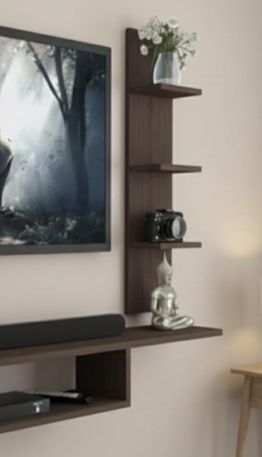 Image of C Style Tv Cabinet Floating Shelves for Wall Set,Wall Mounted Shelf for Living Room, Bedroom, Outdoor,Gallery,Stairs (Tv Cabinet)