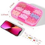 Restree Pill Organizer, Large & Waterproof Travel Pill Case, Adjustable Dividers for Daily Vitamins, Supplements, Fish Oil - Portable Medicine Box for Home & On-The-Go, 9 Compartment (Pink)