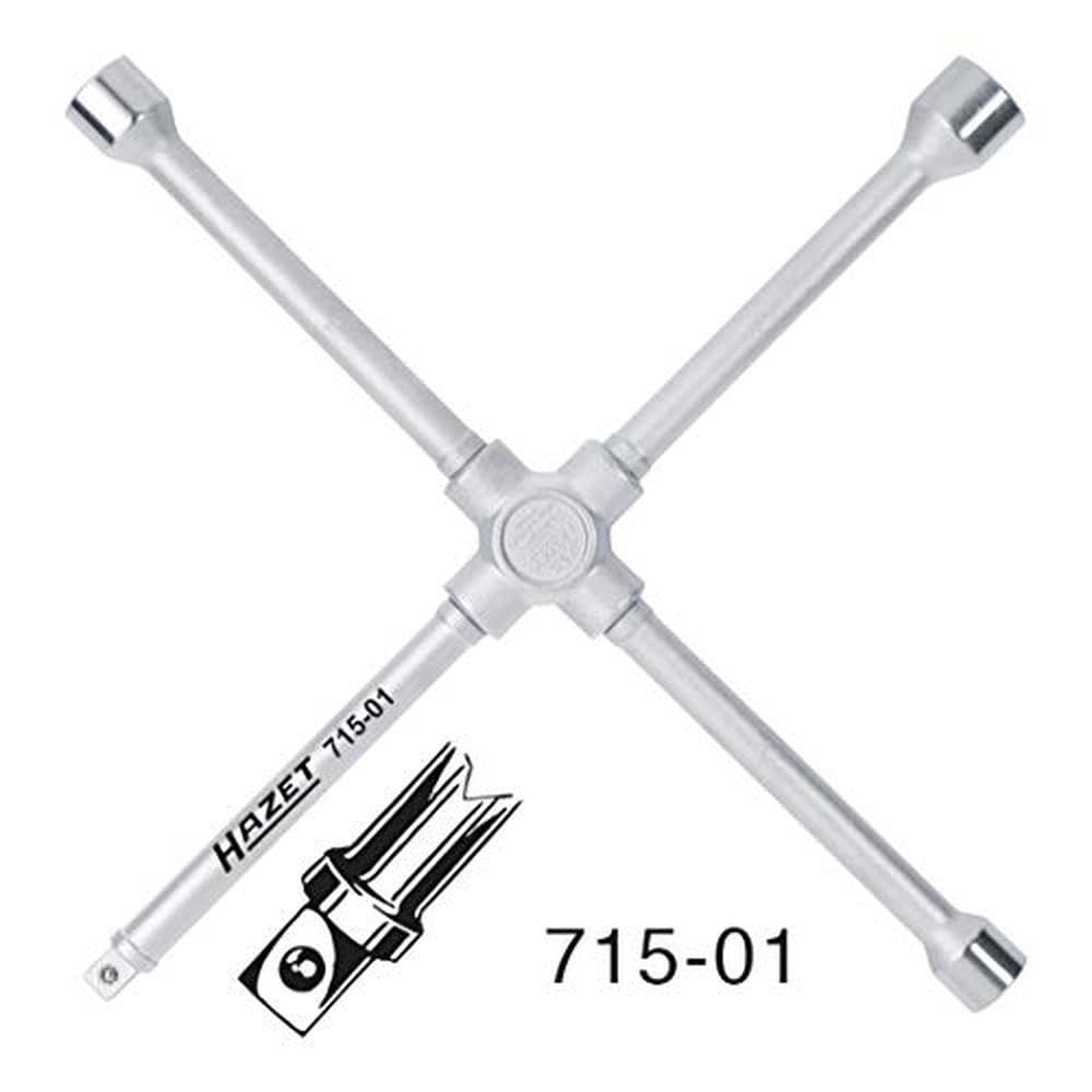 Hazet 715-01 Clé en croix à 6 pans extérieurs longueur 420 mm