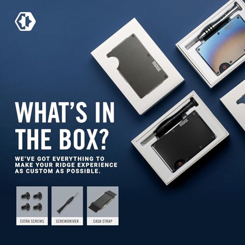 Image of The Ridge Minimalist Slim Wallet For Men, Forged Carbon, Cash Strap