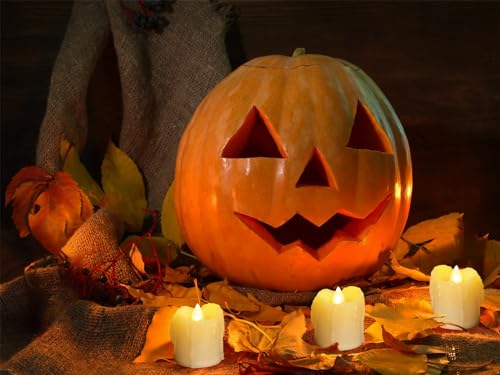 Image of 6 Battery Operated LED Votives with Remote Timer Small Unscented Flickering Flameless Electric Candles for Kitchen Home Decor Baptism Wedding Party Decorations Centerpieces Favors Gifts