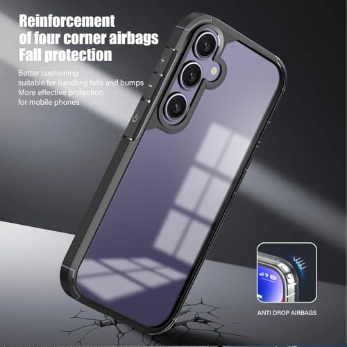 Image of KARWANBack Cover |Shockproof Bumper Case | Full Camera Protection | Raised Edges | Super Soft Side TPU | Bumper Case for Samsung Galaxy S25 - Black