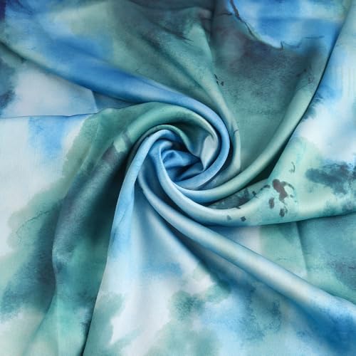 Women's Hijab watercolor printed silk textured satin, Tie Dyed Ombre marble water printed women's Shawl Hijab scarf4