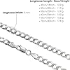 Aka Gioielli® - Women Men Rhodium Plated 925 Sterling Silver Necklace - Flat Cuban Curb Chain 5.1 mm - 18 inch #2
