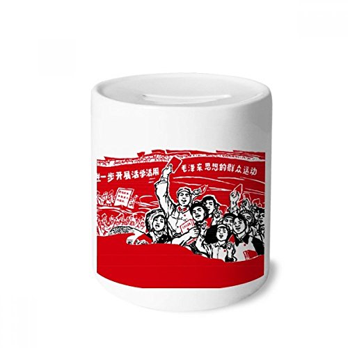 Tirelire en céramique Mao Zedong DIYthinker rouge pour collectionneurs et enfants
