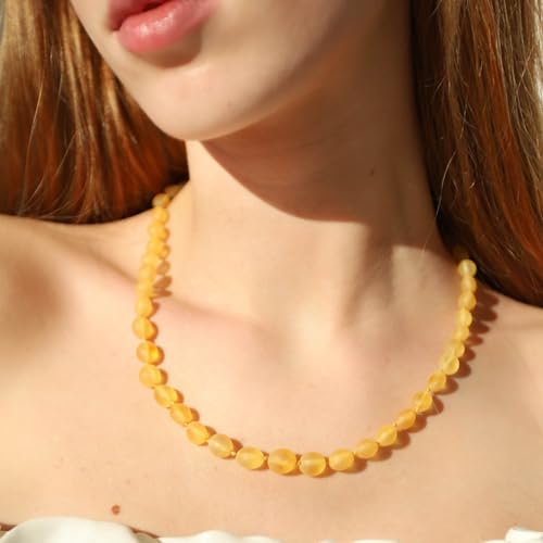 TheNaturalAmber Raw Baltic Amber Necklace – Handmade Cognac, Cherry, Lemon & Multi-Color Baroque Beads for Adults – Multiple Sizes & Clasp Options4