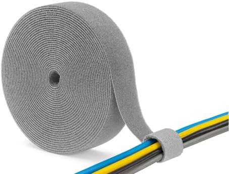 Reusable Hook and Loop Cable Management Tape – 16 ft Roll, Adjustable Cord Organizer for Desk, Office, Home, Data Center, PC, TV, Audio, Networking, Charging Cables (0.48in x 16ft) Black image 5