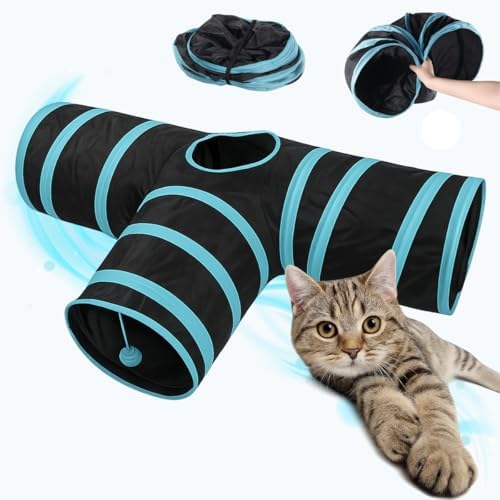 Brinquedo para Gato Túnel para gatos Dobrável Com Bolinha em T (A...