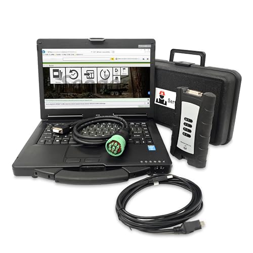 V5.3AG+V5.3CF Software Service Advi-sorr EDL V3 Heavy Duty Scanner Electronic Data Link Truck Diagnostic Kit for John Dee, Agricultural Tractor Construction Diagnostic Tool (EDL V3 with Laptop(CF53))
