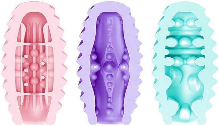 Double-Sided Silicone Male Masturbator Egg - Pocket Pussy Stroker & Penis Sleeve with Double Sided Realistic Vagina Textured Structure for Different Sensations (Pink)