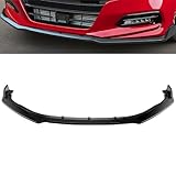 MotorFansClub 3pcs Front Lip Splitter Bumper Fit for Honda Accord Sport Sedan 2018 2019 2020 Trim Protection Splitter Spoiler, Glossy Black