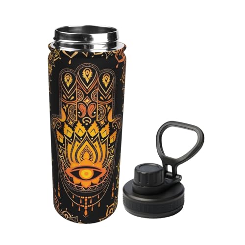 Hamsa Hand Of Fatima Meditation Mandala 18 Oz Insulated Water Bottle Stainless Steel Kettle Portable Outdoor Sports Insulated Kettle For Travel Gym Outdoor Sports -  HAMTOSN, ewfe344g-681632372
