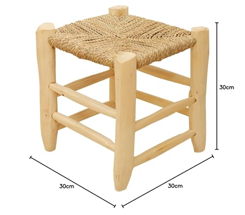 Tabouret naturel 30 cm, petit meuble en bois polyvalent - 4