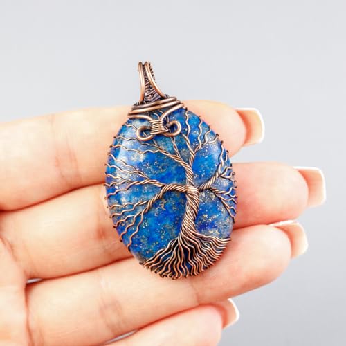 Handmade-tree-of-life-lapis-lazuli-pendant-necklace-Unique-copper-jewelry-for-women-and-men-anniversary-Birthday-gift-ideas-for-him-and-her-Unusual-gifts-for-husband-wife-dad-brother-grandpa-father