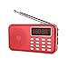 Produktbild YHML Radio Tragbarer Mini-Radio UKW/MW Stereo Receiver Lautsprecher-Recorder-MP3-Player USB-Hilfs Taschenlampe,Rot