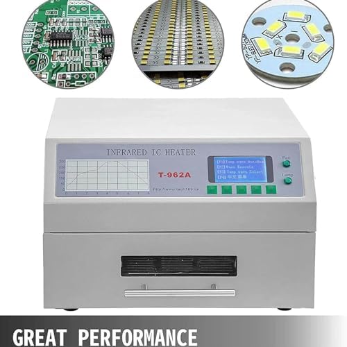 Automatic Infrared Reflow Oven T-962A+ for Soldering & Welding, Portable Desktop Machine, T-962, T-962A, T-962C - Ideal for Electronics Repair & PCB Assembly