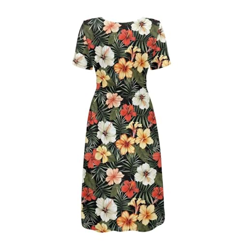 Image of Women's Summer Formal Dresses Short Sleeve Wrap V Neck Dresses Bridesmaid Wedding Guest Dress with Pockets