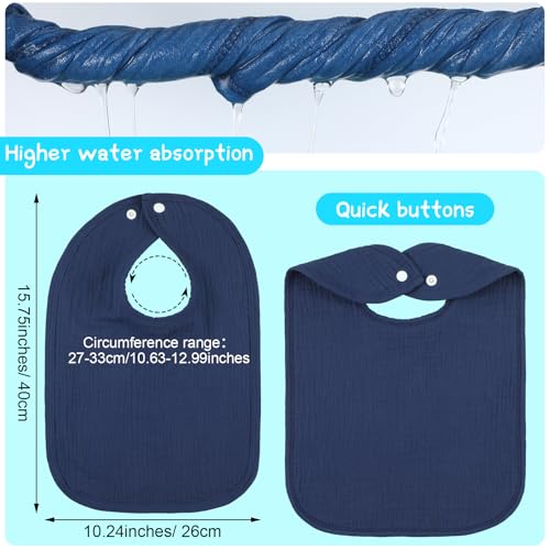 Image of Toulite 6 Pack Muslin Baby Bibs Baby Bandana Drool Bibs Cotton for Unisex Boys Girls Soft Absorbent for Teething and Drooling