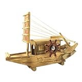 DOITOOL Handgefertigtes Holz Segelboot Modell Antik Finish Maritime Deko Robust Langlebig für Schreibtisch Büro Wohnzimmer Geschenk Bootsfahrer