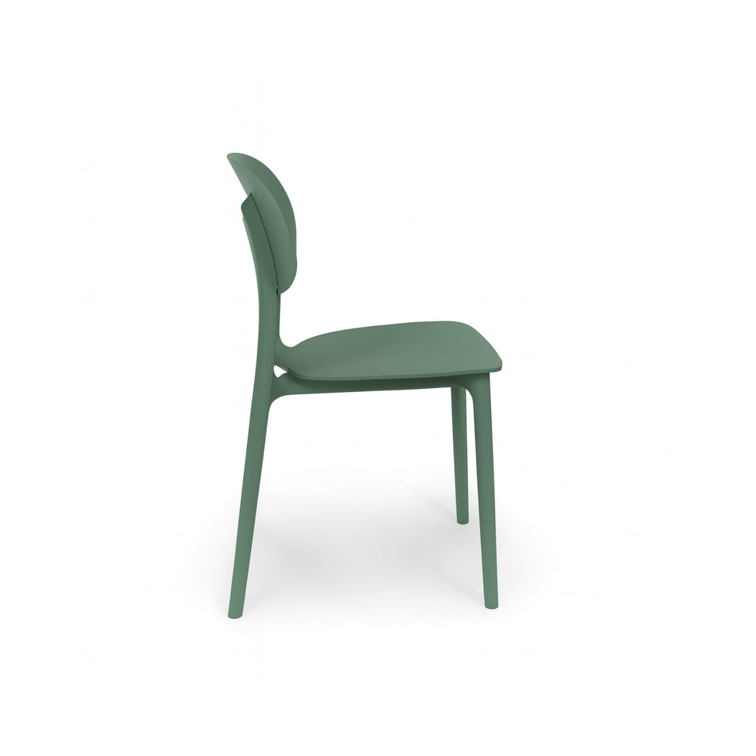 Sedia Verde Oliva Polipropilene Set da 4 Impilabili Design Ergonomico Minimalista Dimensioni 79 x 54,5 x 46 cm Interno Esterno Casa Ufficio Bar Ristorante