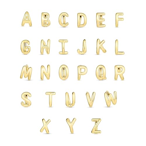 SLOONG Gold Initial Earrings for Women, Letter Stud Hoop Earring Trendy Alphabet A-Z Simple Tiny Small Minimalist Dainty Cute Hypoallergenic Jewelry Gifts4