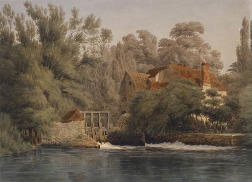Impression sur toile Turner Moulin d'Iffley 60x90cm avec texture peinture murale haut de gamme