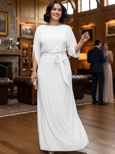 Image of KOH KOH Womens 2026 Flowy Formal Batwing Sleeve Evening Casual Gown