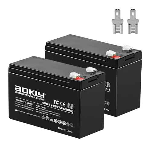 A AOKLY 12V 7Ah Replacement Battery 6fm7 Rechargeable Sealed Lead Acid Battery SLA AGM Power Source Maintenance Free Size 5.94x2.56x3.9in 2 Pack